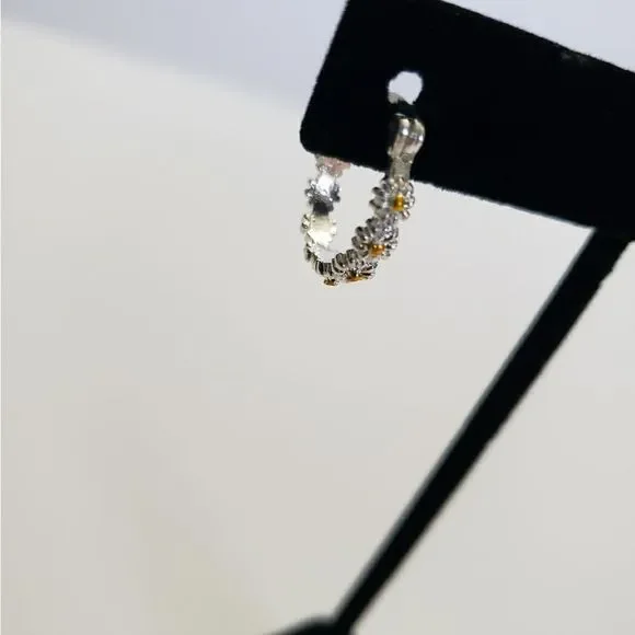 Women's Daisy Hoop Earrings - Picture 3 of 5